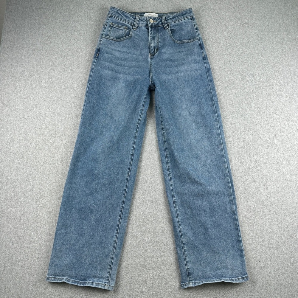 Mars Power Jeans Womens 26 Wide Leg Blue High Rise Denim Streetwear